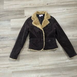 Women's Brown Jacket with Cream Accents